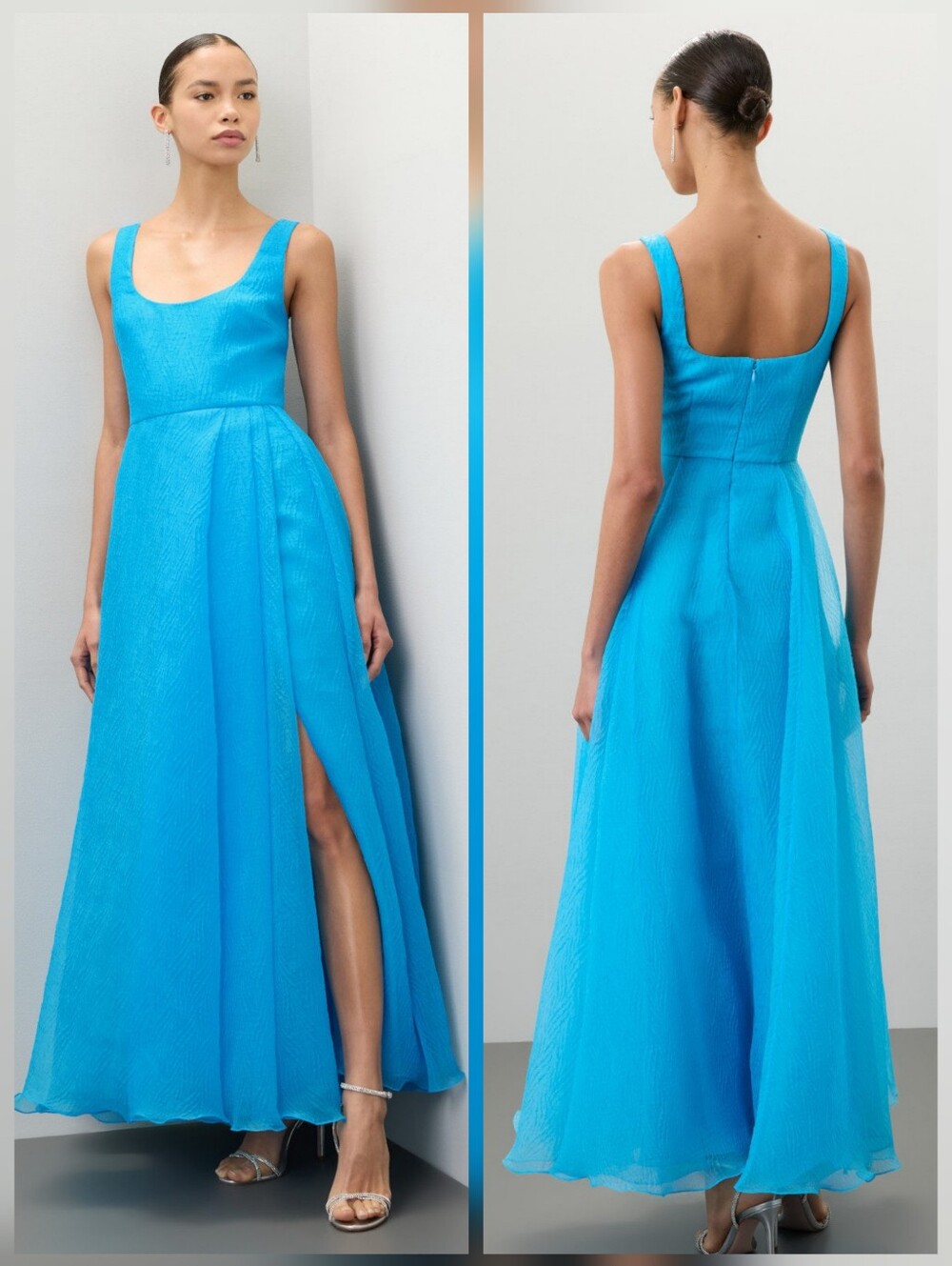 ML Monique Lhuillier Clara Organza Gown Scoop Neck Sleeveless Size 4